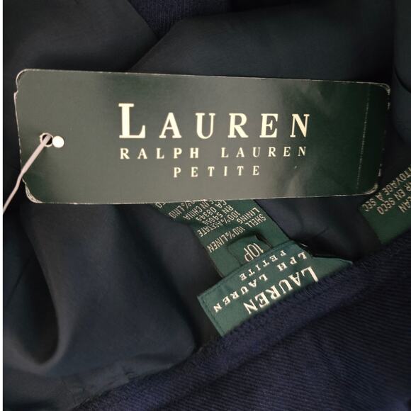Lauren Ralph Lauren 100% Linen Navy Women's Dress Pants 10P NWT MSRP $129 - Picture 7 of 7